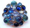 Vintage Blue Glass Cabochon Brooch