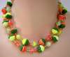 Vintage German Citrus Color Glass Bead Necklace