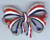 Coro Patriotic Red, White & Blue Bow Pin