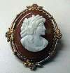 Victorian Revival Faux Cameo in Goldtone Frame