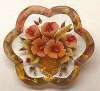 Lucite Back-Carved Flower Basket Pin