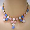 Czech Pastel Glass Floral Necklace