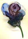 Lucite Resin Blue & Purple Rose Pin