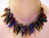 Multicolor Glass Grape Cluster Necklace