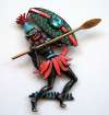 Enameled Blackamoor Warrior Pin