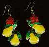 Berebi Enameled Fruit Pear Earrings