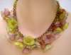 Plastic Pink & Yellow Flower Necklace