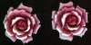 Vintage Pink Rose Flower Shoe Clips