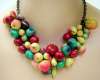Vintage Fruit Bead Cluster Necklace