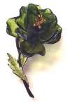 Vendome Green Lucite Resin Rose Pin