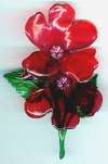 Vintage Lucite Resin Double Red Flower Pin