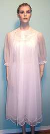 Vintage Lingerie ~ Goddess White Chiffon Peignoir Gown & Robe ~ Shadowline