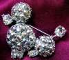 Capri Silver Rhinestone Poodle Dog Pin