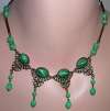 Peking Glass & Brass Dangle Necklace