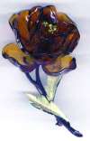 Vendome Amber Lucite Resin Rose Pin