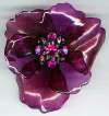 Lucite Resin Magenta & RS Flower Pin