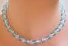 Vintage Blue & Clear Crystal Bead Necklace