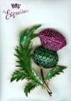 Exquisite Enameled Thistle Brooch