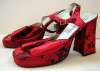 Vintage Red Brocade Platform Shoes by SPLASH