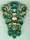 Large Aqua Blue & Clear Fur Clip
