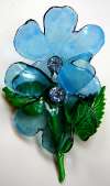 Lucite Resin Blue Double Flower Pin