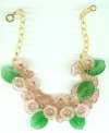 Miriam Haskell Pink Glass Floral Necklace