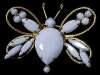 Vintage White Milk Glass Butterfly Pin Brooch