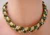 Lisner Gold Leaf & Green RS Necklace
