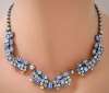 Blue & Aurora Borealis Rhinestone Necklace