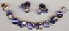 Blue Catseye Glass Bracelet & Earring Set