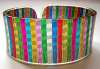 Laminated Cuff Bracelet ~ Multicolored Ribbons