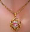 Whiting & Davis Rose Pendant Necklace