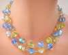 Vendome Vitrail Blue & Yellow Crystal Neckace