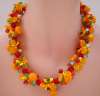 Carmen Miranda Citrus Color Glass Fruit Necklace