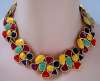 Anne Klein Multicolor Enameled Collar Necklace & Earring Set