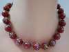 Venetian Glass Red Wedding Cake Bead Set