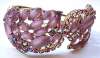 Juliana Lavender Satin Glass & AB Clamper Bracelet