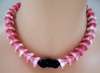 Vintage European ? Pink Art Glass Beaded Necklace