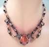 Czech Deco Pink Glass Necklace