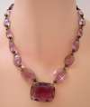 Czech Amethyst Glass Bead Necklace