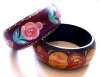 Pair of Painted Wood Floral Bangles