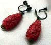 Coral Glass Drop Earrings