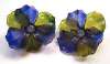 Lucite Resin Blue & Green Floral Earrings