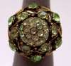Hollycraft Ring with Green Rhinestones