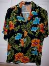 Hawaiian Style Rayon Aloha Shirt ~ Orchid Flower Motif