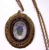 Victorian Revival Necklace ~ Reverse Painted Violets