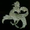 Boucher Style Gryphon Bird Pin ~ Pot Metal & Rhinestones