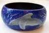 Painted Wood Bangle Bracelet w/ Dolphins