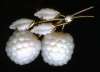 Austrian White Milk Glass Berries Fruit Pin