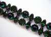 REGENCY Green Rhinestone Bracelet, Earrings & Brooch Parure